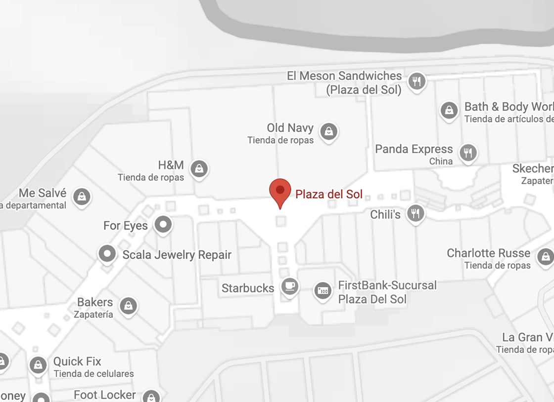 Imagen del mapa mostrando Plaza del Sol en Bayamon